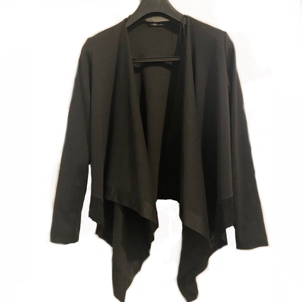 EUC- Zara Knit Drape Front Jacket w/Tie Back